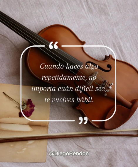 frase practicar repetidamente