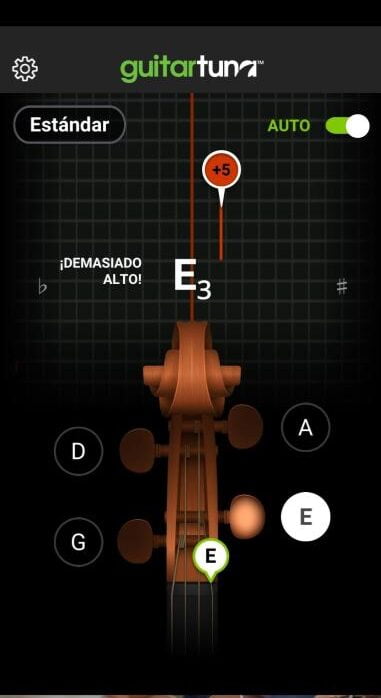Imagen de una aplicación gratuita para afinar el violin