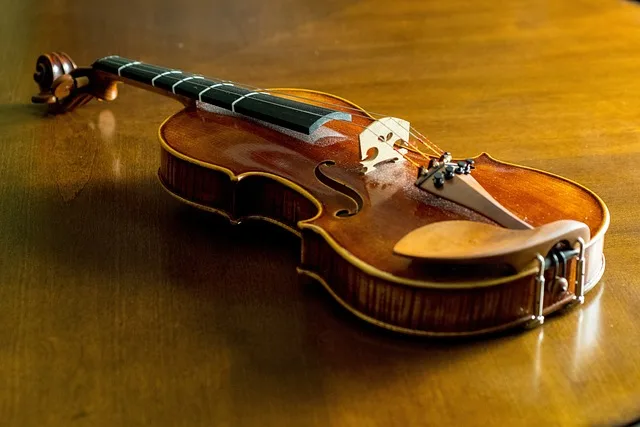Imagen del violín con líneas guía en el diapasón