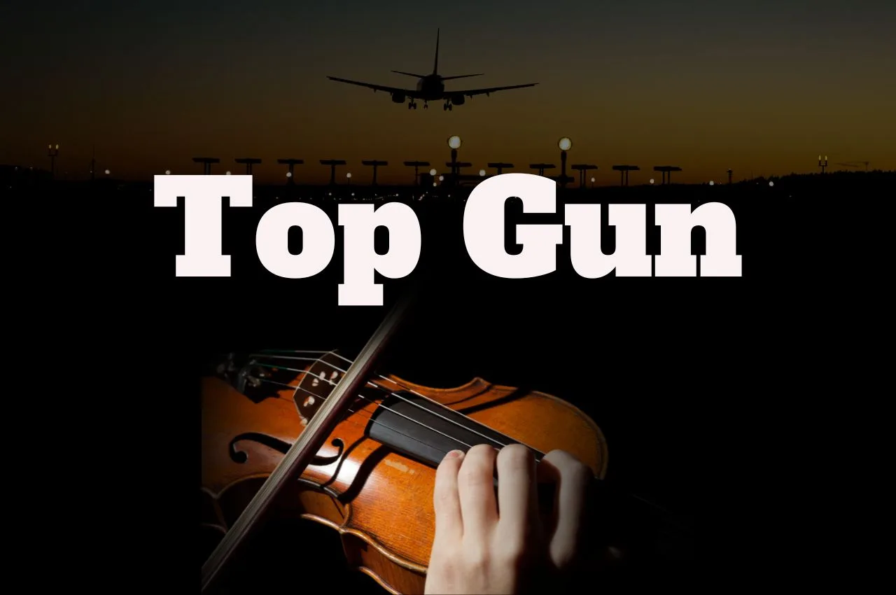 Partitura del tema de "Top Gun" para violín